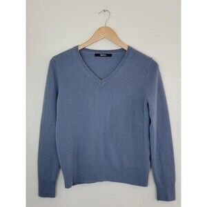QUINCE 100% Cashmere Blue Gray Pullover Sweater V Neck Womens Size Medium